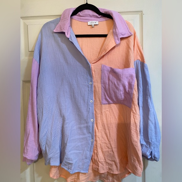 Vici Colorblock button down top - Picture 5 of 5